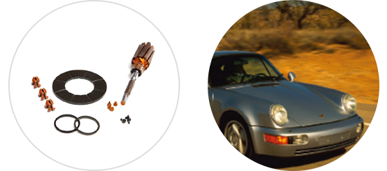 자동차 부품과 자동차 사진