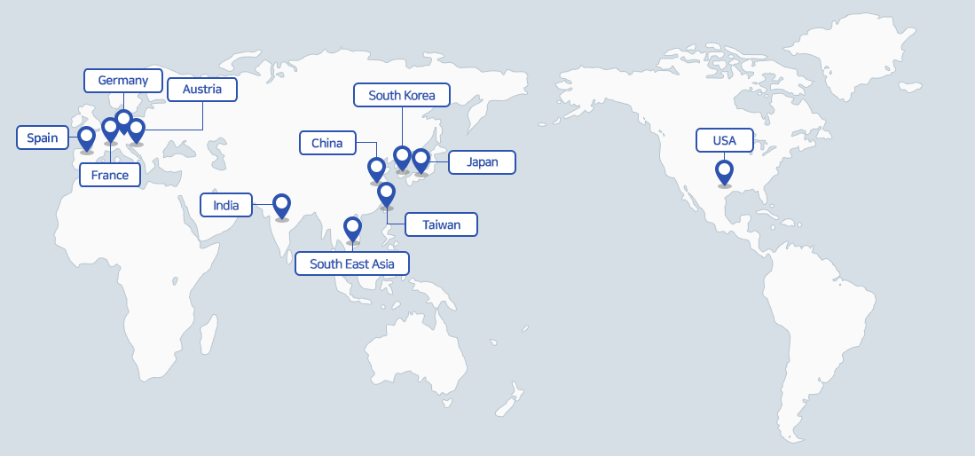 EUROPE (GERMANY,France)China,Taiwan,USA 지도 표시 이미지