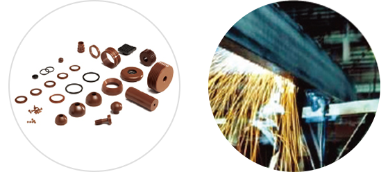 플라스틱 부품과 공장 사진